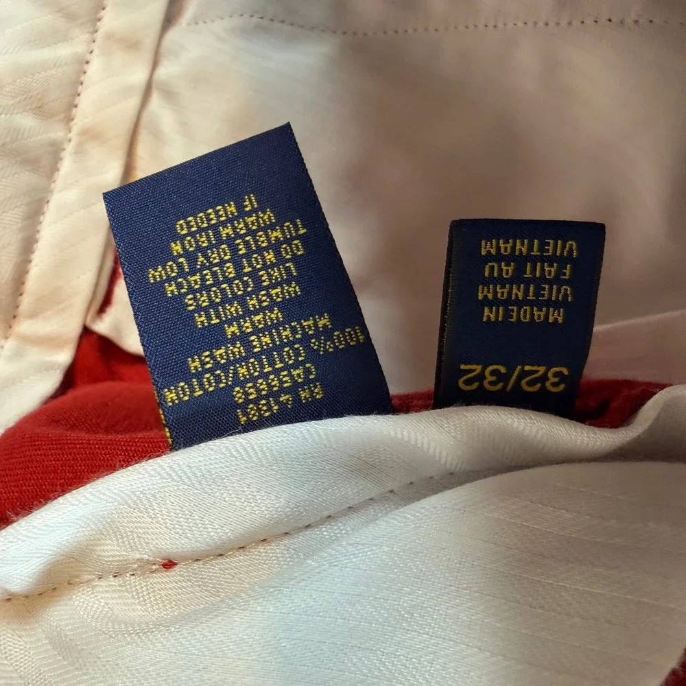 Polo Ralph Lauren Slim Fit Chino Pants Mens 32x32 Red Cotton Twill NWT